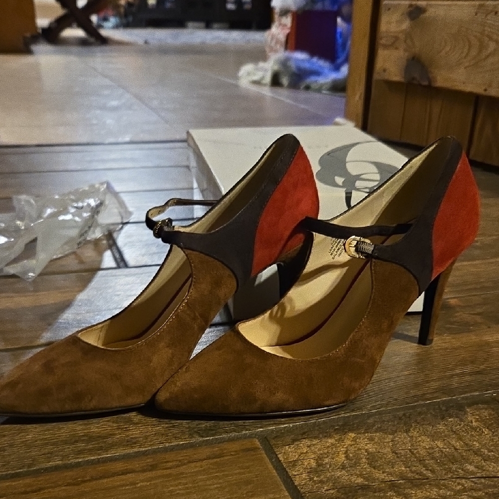 Nine West Brown and Red Heels